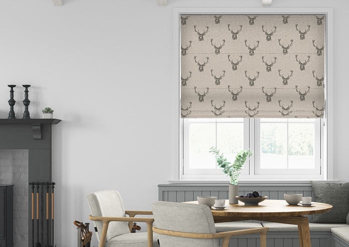 Stags, Charcoal - Twist&Fit Roman Blind - Image 3